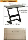 Easeurlife Side End Table TV Snack Trays Sofa Side Table Z-Shaped Desk (BLACK)