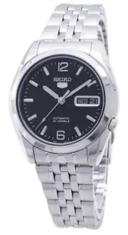 Seiko 5 Automatic Black Dial Stainless Steel 21 Jewels SNK393K1 30M Mens Watch