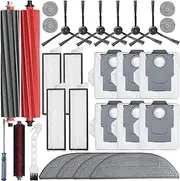 [Bluearks] 27-Piece Accessory Set for Roborock S8 MaxV Robot Vacuum Cleaner, 2 Main Brushes, 4 Filters, 4 Mop Pads, 4 Small Mops, 6 Side Brushes, 6 Dust Bags, Replacement Parts Accessories for Roborock