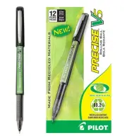 PILOT Precise V5 BeGreen Liquid Ink Rolling Ball Stick Pens, Extra Fine Point