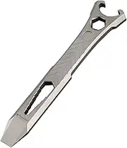 Titanium EDC Pry Bar Multi Tool Bottle Opener Compact Size EDC Multi Tool Crowbar Wrench Screwdriver, QG003