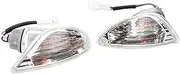 Front Rear Turning Indicator Lights Rear And Front Motorcycle Turn Signal Light Indicator Lamp Direction, for Vespa, LX 50 125 150 2-Takt LXV Clear Indicators Turn Signals(BLACK Rear)