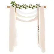 Wedding Arch Drape Fabric, 26ft x 30 Inch 3 Panels Chiffon Fabric Drapery 1 Set