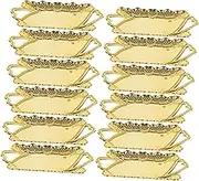12pcs Serving Plates with Tray Storage Tray for Candy Serving Dish Nut Container Candy Container Fruit Plate Snack Bowls Dried Fruit Platter Snack Storage Holder Golden Pp
