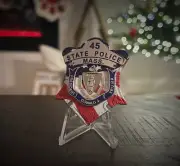 Mass State Police Commemorative Presidential Badge Trump 45 Silver