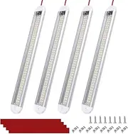 Bonlux 12V LED Interior Van Light Bar, Ultrathin 120 LEDs 12V LED Strip Light, Universal Interior Strip Light for RV Carvan Campervan Motorhome Kitchen with Switch,6500K 1800LM Ultra-Bright,4 Pack