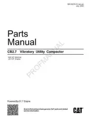 Caterpillar Cat CB2.7 Vibratory Utility Compactor Parts Catalog Manual