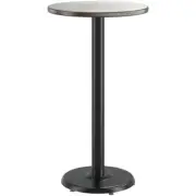 24" Round White Birch Laminate Table Top With Base - Bar Height Restaurant Table