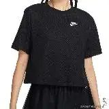 在飛比找遠傳friDay購物優惠-Nike 女裝 短袖上衣 短版 雙層網狀 刺繡 黑 FB83