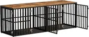 Dog Crate Furniture, Heavy Duty Wooden Dog Kennel with 4 Doors + Adjustable Feet for Large Medium Dogs, 76-Inch, 192*60*67.5cm/76*23.6*26.6in, One Color