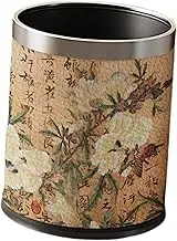 Ｂｅｓｇａ Round Trash Can Rubbish Bin Versatile Household Dustbin Waste Bin Wastebasket for Indoor Kitchen Office Living Room Bedroom, Silver Hoop
