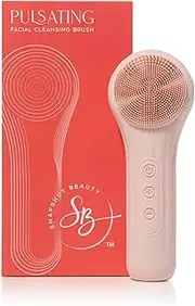 SNAPSHOT BEAUTY Pulsating Facial Cleansing Brush. Silicone Face Brush | Removes Dirt, Oil & Makeup | Combines Gentle Exfoliation & Deep Cleansing for Radiant Glow | Waterproof & Rechargeable (Pink)