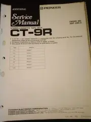 Pioneer CT-9R ART-659-0 CT-9R 280-0 Service Manual Cassette Tape Deck Original