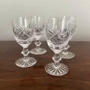 Set of 4 Edinburgh Crystal Wine Glasses Made In Scotland