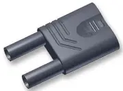 PLUG, 4MM, DUAL, BLACK, KUN, Banana Test Connectors 932200100