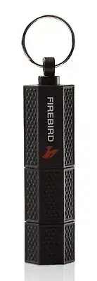 Black Firebird Double Punch Cigar Cutter Keychain w/Stubble Grip Finish - 9120
