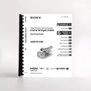 Owners Manual for Sony HDR-FX1000 Video Camera