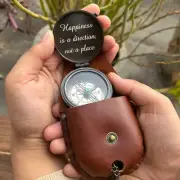 Engraved Antique Commando Black Nautical Marine Brass Compass Gift For Him