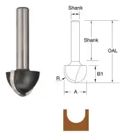 Router Bits Core Box 12.7mm 1/4" Shank - TruaCut T416/-