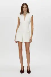 Cypress V-neck Mini Dress in Cream - CAMILLA AND MARC® C&M