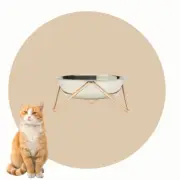 Bendo Cat Bowl "Meow" | Chrome on Copper Frame