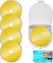 5PCS Rotary Cutter Blade, Universal 45mm Titanium Heavy-Duty Rotary Cutter Replacement SKS-7 Blades Fabric Cutting Blades Refill, for Fabric Paper Scrapbooking Compatible with Olfa Fiskars Turecut