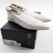 Naturalizer Women's 6M Hamilton White Slingback Pointed Toe Ballet Flats Shoes