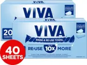 2 x 20pk Kleenex VIVA Rinse and Reuse Sheet Towels..