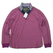 Robert Graham Abdul Mens Large 1/4 Zip Pullover Sweater Fuchsia Red RS176002CF