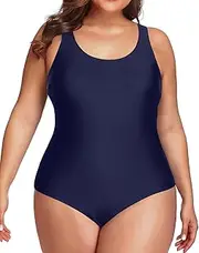 Holipick Womens Plus Size One Piece Swimsuits Tummy Control Bathing Suits Sporty Swimwear