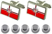 [Select Gifts] Shirt Dress Studs Jacarei City Sao Paulo State Flag Cufflinks
