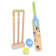 Bluey - Wooden Cricket Set (10 Pieces) Activity Playset, Ages 3+
