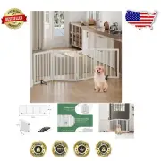Stylish Retractable Dog Gate - Extra Wide 4 Panel Indoor Pet Barrier Solution
