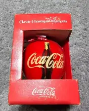 Coca Cola Coke Ball Ornament - Coke Bottle on Candy Apple Red Ball