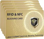 [SAITECH IT] RFID Blocking Cards Protect Your Entire Wallet, Purse, and Cards from NFC Contactless Theft Wallet for Men & Women - WG Golden, Golden, 5 Pcs Golden, Rf