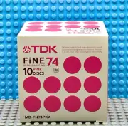 MD TDK FINE PINK 74 BLANK MINI DISC BOX OF 10 (1) (SEALED)