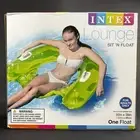 Intex Inflatable Sit N Float Pool Lounge, Built In Cup Holders, Green, 60" x 39"