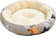 Round Cat Bed - Donut Calming Pet Bed, Soft Round Cat Cushion | Plush Cat Nest Bed, Anti-Slip Bottom Round Pet Sleeping Bed, Washable Pet Bed for Puppy and Kitten Indoors Cats Dogs