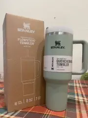 40oz Stainless Steel Vacuum Insulated Tumbler With Handle Straw Light Green