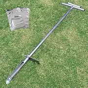 Soil Probe 40 Inch with 2 Bags, Soil Sample Probe with Ejector for Lawn House Plants, T-Handle Soil Sampler Probe Rod with Pedal, Stainless Steel Soil Test Kits Tool for Soil Sampling