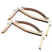 2Pcs Metal Purse Frames Kiss Lock Clasp Frame Clutch Frame with Rubber Handle