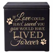 Wooden Memorial Cremation Urn Box For Pet Ashes 3.5 in - If Love Could Have Save