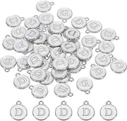uxcell Alphabet D Enamel Letter Charm Jewelry Charm Enamel Initial Charm White Pendant Charm for Jewelry Making, Bracelet, Craft, Pack of 50