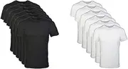 [Gildan] Mens Crew T-Shirts 12 Pack Short Sleeve Undershirt, White & Black, XX-Large