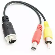 20cm/7.88" 4-pin Male Aviation Plug to RCA 4-pin Male to RCA Male and DC Male