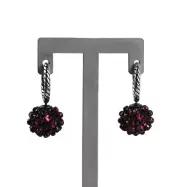 DAVID YURMAN ST. SILVER CABLE OSETRA BERRIES RHODOLITE GARNET 12 mm EARRINGS NEW