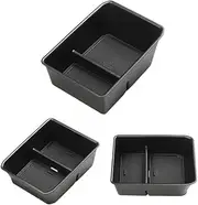 ATATHXHQay Armrest Black Storage Box Orgainzer Central Console Tray Holder Case Container Compatible for Audi Q5 Q4 Etron ABS Interior Accessories