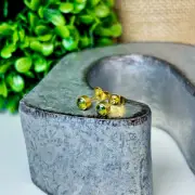 Dainty Peridot Birthstone Earrings – 4mm Gold-Plated Crystal Studs – Minimalist