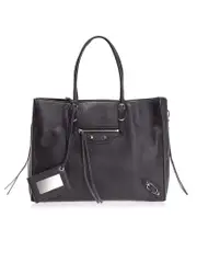 Balenciaga Papier B4 Zip Around Black Textured Leather Tote