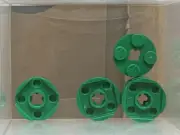 LEGO Parts - Green Plate, Round 2 x 2 with Axle Hole - No 4032 - QTY 5